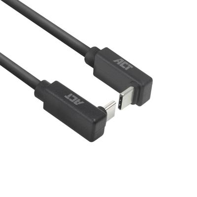 ACT USB 3.0 10Gbps 60W USB Type-C (haaks verticaal) - USB Type-C (haaks verticaal) 2m ACT USB 3.0 10Gbps 60W USB Type-C (haaks verticaal) - USB Type-C (haaks verticaal) 2m