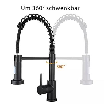 Keukenmengkraan Aqua Splash Colorato 49.5 cm Flexibele Uitloop Mat Zwart Aqua Splash