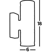 Searchlight RVS muurspotSplot Up - Down 2x3w - 2018-2-LED - thumbnail