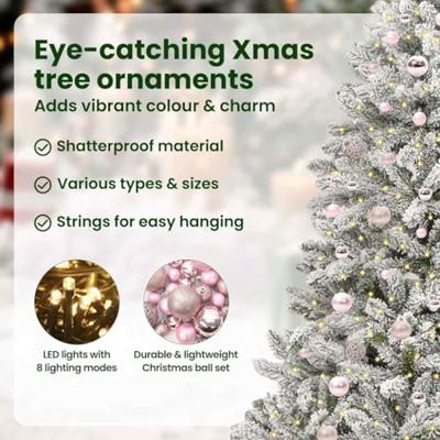 Kunstkerstboom met 300 LED Groen en Wit 210 cm PVC en Metaal