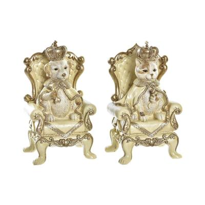 Spaarpot DKD Home Decor Kat Hars Hond (12,5 x 10,5 x 20,5 cm) (2 Stuks)