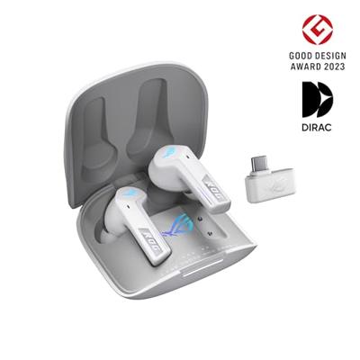 Asus ROG Cetra True Wireless Speednova In Ear oordopjes Gamen Bluetooth Stereo Wit Noise Cancelling Oplaadbox