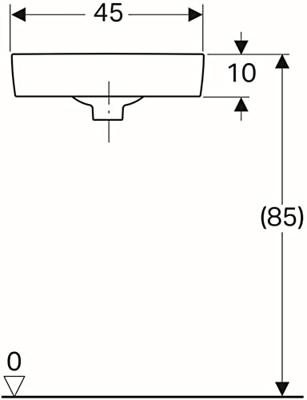 Geberit Renova compact hoekfontein 45cm 1 kraangat met overloop wit 276132000