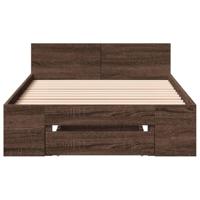 Bedframe met lade bewerkt hout bruin eikenkleurig 90x200 cm - thumbnail