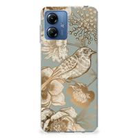 TPU Case voor Motorola Moto G14 Vintage Bird Flowers - thumbnail