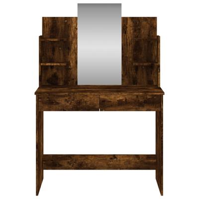 Kaptafel met spiegel 96x39x142 cm gerookt eikenkleurig