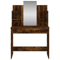 Kaptafel met spiegel 96x39x142 cm gerookt eikenkleurig - thumbnail