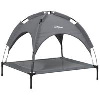 VidaXL Hondenmand met luifel oxford stof en staal antracietkleurig - thumbnail