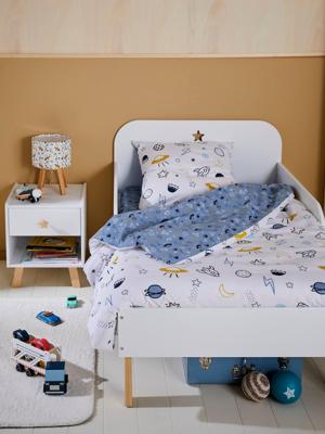 Set met dekbedovertrek + kussensloop voor kinderbed COSMOS Basics blauw/meerkleurig