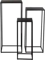 Mica Decorations Quinty bijzettafel zwart l30xb30xh70cm - thumbnail