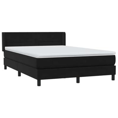 Boxspring met matras fluweel zwart 160x210 cm