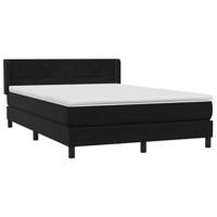 Boxspring met matras fluweel zwart 160x210 cm - thumbnail
