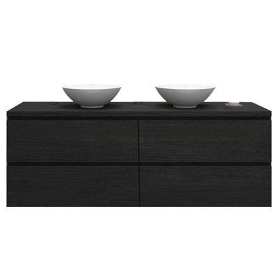 Badkamermeubelset Gliss Zeus 200 cm Zwart Eiken Met Waskom
