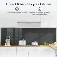 VidaXL Keuken spatscherm 2 pcs donkergrijs 100 x 60 cm gehard glas - thumbnail