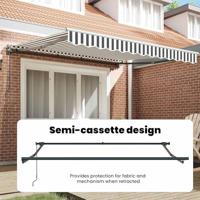 VidaXL Inklapbaar zonnescherm antraciet en wit 350 x 250 cm - thumbnail