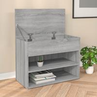 Schoenenbank 60x30x45 cm bewerkt hout grijs sonoma eikenkleurig - thumbnail