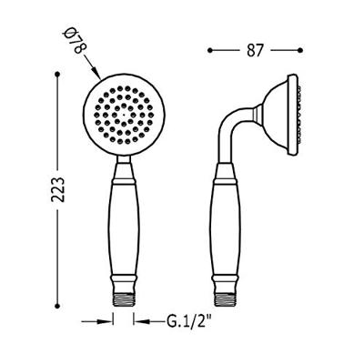 Handdouche Tres Clasic | 1 Stand | Vintage | Chroom