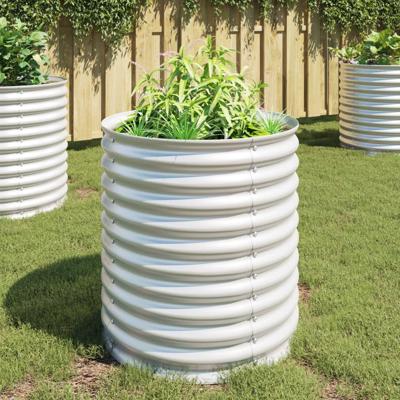 VidaXL Plantenbak verhoogd 80x80x81 cm gegalvaniseerd staal zilver