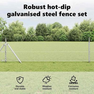 VidaXL Afrasteringspaal zilver 10 x 0,4 m (13 mm gaas) staal VidaXL Afrasteringspaal zilver 10 x 0,4 m (13 mm gaas) staal