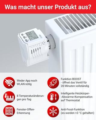 Elektrobock HD13 Radiatorthermostaat Elektronisch 3 tot 40 °C - thumbnail