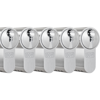 DOM profielcilinder Plura 30/30mm - SKG 2 sterren - 5 gelijksluitende cilinders