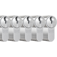 DOM profielcilinder Plura 30/30mm - SKG 2 sterren - 5 gelijksluitende cilinders - thumbnail