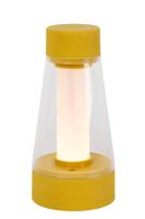 Lucide LORALI - Oplaadbare Tafellamp Binnen/Buiten - Accu/Batterij - Ø 7,7 cm - LED Dimb. - 1x1,2W 2600K/3000K - IP44 - Okergeel - thumbnail