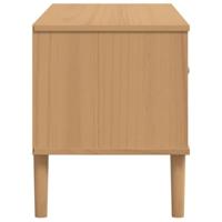 Tv-meubel SENJA 106x40x49 cm rattan massief grenenhout bruin - thumbnail