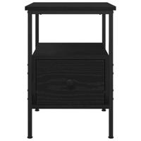 Nachtkastje Zwart eiken 34 x 36 x 50 cm Gelaagd hout en metaal - thumbnail
