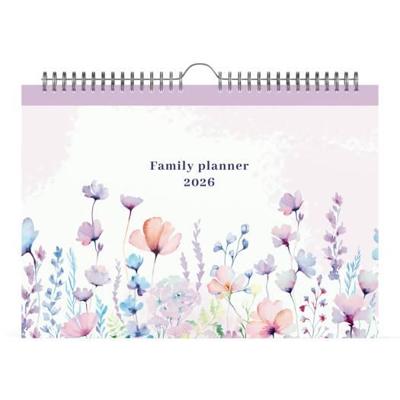 Familiekalender 2026 Lannoo 310x220 Flowers watercolour 7dag/1pag lila Familiekalender 2026 Lannoo 310x220 Flowers watercolour 7dag/1pag lila