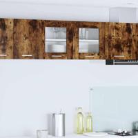 Hangkast Riga Gerookte Eik en Wit 80 x 31 x 40 cm Bewerkt hout - thumbnail