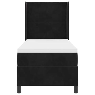 Boxspring bed met hoofdeinde Zwart 80 x 200 cm Fluweel