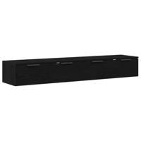 Wandkast 2 pcs Zwart eiken 68 x 30 x 20 cm Bewerkt hout - thumbnail