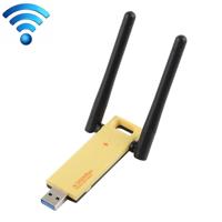 AC1200Mbps 2.4GHz & 5GHz Dual-Band USB 3.0 WiFi Adapter externe netwerkkaart met 2 externe antenne (geel) - thumbnail