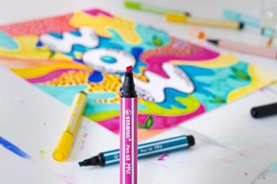 STABILO pen 68 max arty viltstift met dikke beitelpuntetui 18 kleuren