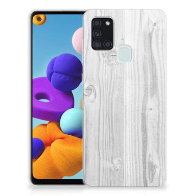 Samsung Galaxy A21s | Bumper Hoesje | White Wood