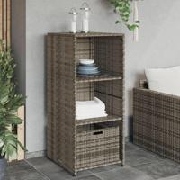 Tuinkast 50x55x115 cm poly rattan grijs - thumbnail