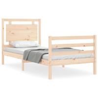 Bedframe met hoofdbord massief hout - thumbnail