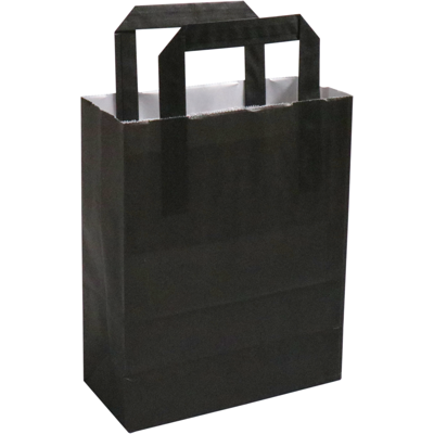 Tas | Papier | platte handgreep | 18x 8x22cm | draagtas | zwart | 250 stuks