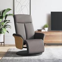 Fauteuil verstelbaar met voetensteun stof taupe - thumbnail