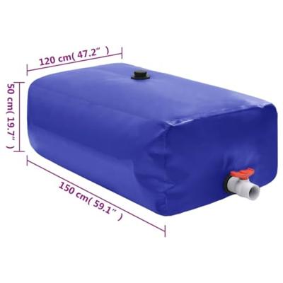 VidaXL Watertank met kraan opvouwbaar 1000 l pvc - thumbnail