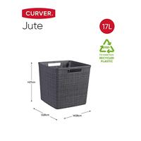 Curver Opbergmand Jute-Look 17L Antraciet - thumbnail