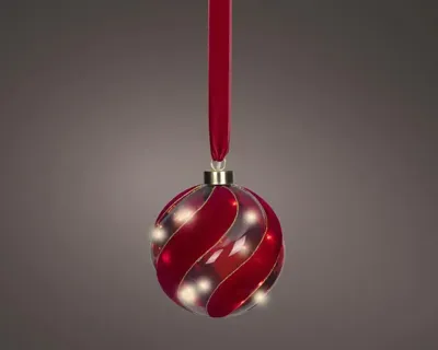 Lumineo micro LED bal rood 30 lampjes Ø 14cm, warm wit Lumineo micro LED bal rood 30 lampjes Ø 14cm, warm wit