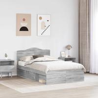 Bedframe Grijs Sonoma 135 x 190 cm Massief grenenhout - thumbnail