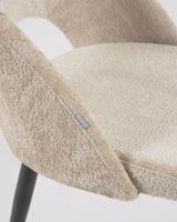 Kave Home Eetkamerstoel 'Mael' Chenille, kleur Beige - thumbnail