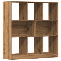 Boekenkast 97,5x29,5x100 cm bewerkt hout artisanaal eikenkleur - thumbnail