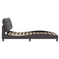 Bedframe met LED zonder matras "Hvar" kunstleer grijs 140x190 cm - thumbnail