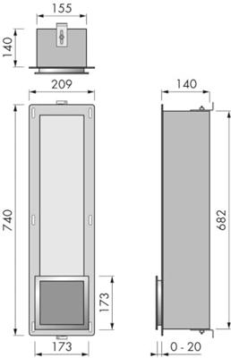Looox Closed Inbouw Reserverolhouder 17.3x74x14cm - 6 rollen - zwart mat cl1-mz