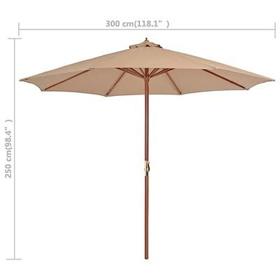 VidaXL Parasol met houten paal 300 cm taupe