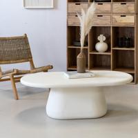 Giga Meubel - Salontafel Beige Ovaal 120cm - Betonlook - thumbnail